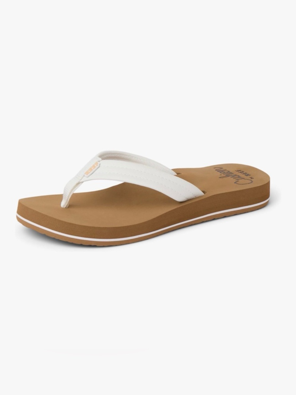 Reef Women's White cushion breeze size 8 white & Tan Flip Flop Sandals